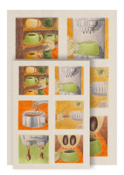Affiche "Coffee routine"